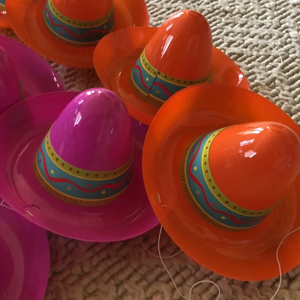10 - Cinco De Mayo plastic sombrero party hats